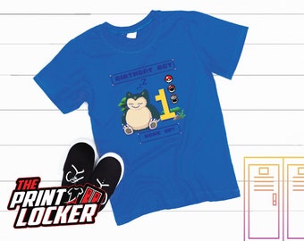 Poke. Geburtstagsshirt, Snorelax T-Shirt, Geburtstagskind, 8-Bit Pokemon, Pokeball