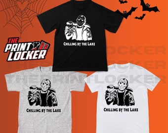 Halloween Tshirt/Crewneck, Jason, Camp Crystal Lake, Chilling by the lake, Ski mask, Horror movie, Friday the 13th