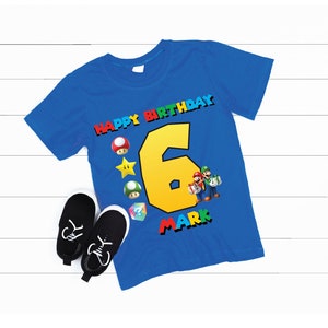 Camicia per videogiochi personalizzata, compleanno ragazzo, ragazza compleanno, camicia personalizzata per bambini, camicie di compleanno