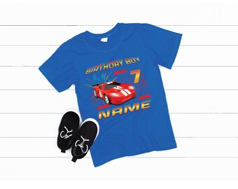 Benutzerdefinierte Auto Geburtstag Tshirt, Geburtstagskind, Monstertruck, Oldtimer, Lastwagen, Rennautos, Geburtstag Shirt, rotes Auto