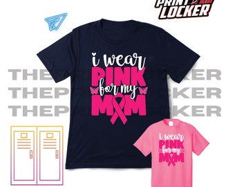 Brustkrebs-Bewusstsein, Beat Cancer, ich trage rosa für meine Mutter, Oktober, Pink Ribbon, Unisex Tshirt