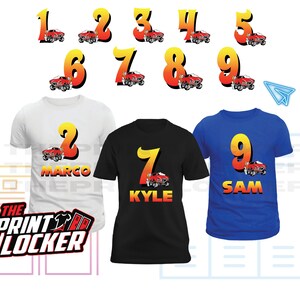 Birthday Numbers, Gradient Numbers, Simple Birthday shirt, Fast car Inspired numbers, Custom Birthday shirt design
