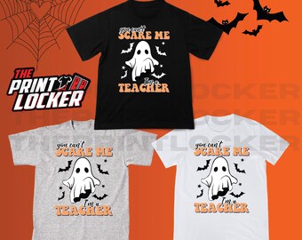 Teacher Friendly Halloween Tshirt/Crewneck/Totebag Spooky, Cute fall seasonal, You can't scare me I'm a Teacher, bats, cute spooky