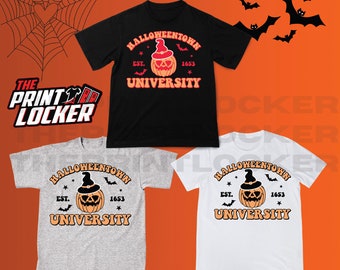 Lehrer freundliches Halloween Tshirt / Crewneck / Totebag Spooky, niedlicher Herbst saisonal, Halloween Stadt Universität