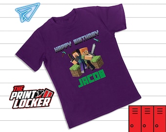 Videospiel Geburtstags-T-Shirt Motiv, Blöcke, Videospiel Thema Geburtstagsparty, Party