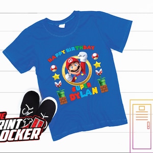 Custom video game Shirt, Mom, Dad, Kid, mario, Birthday Boy, Birthday Girl, Princess, Toad, Yoshi