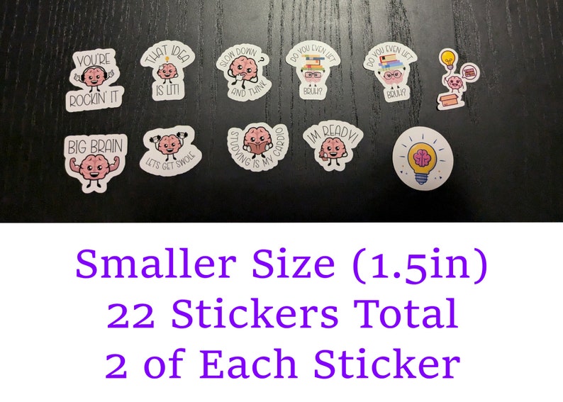 Cute Student Motivational Brains Teacher Sticker Pack-2 Sizes Available ...