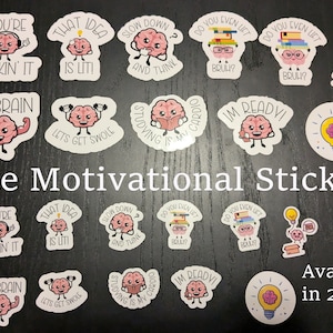 Lot d'autocollants motivants pour enseignants, étudiants mignons, 2 tailles disponibles - Laminé pour résister aux rayures et à l'eau - Autocollants scolaires pour enfants