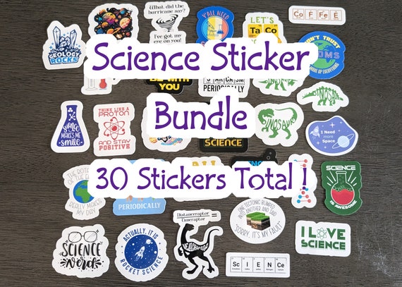 Science Sticker Bundle, Teacher Student Gifts (30 Stickers)