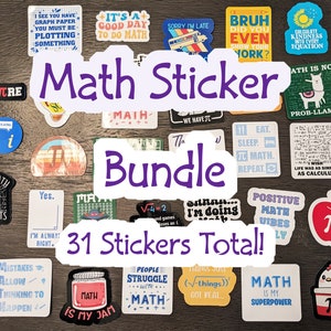 Math Sticker Bundle, Teacher Student Gifts (31 Stickers).