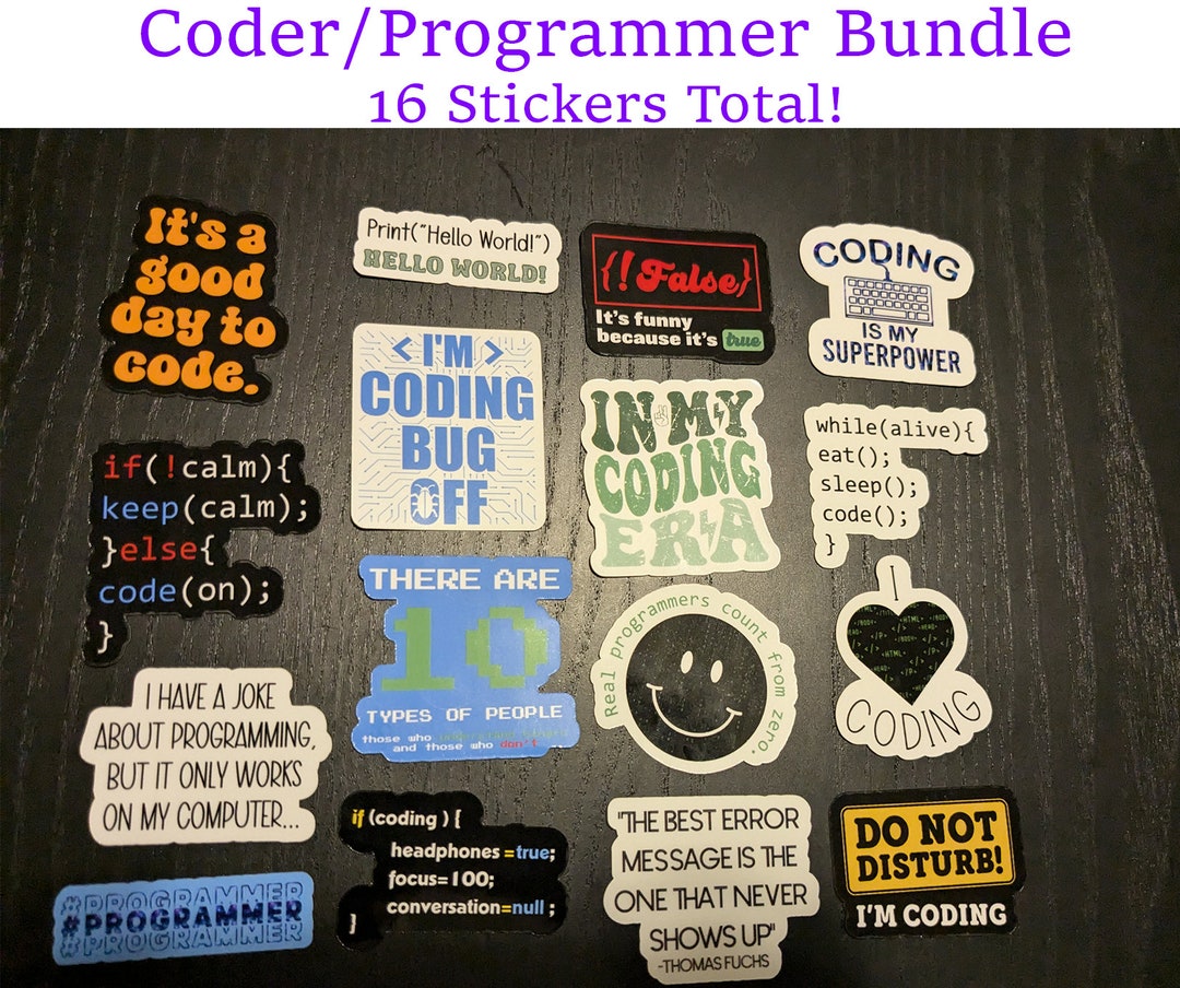 Coding/programmer CS Bundle (16 Stickers Laminated for Scratch and ...