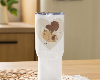Heartfelt Connection: Mother and Child Travel Mug with a handle | Mother's Day