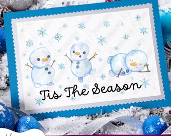 Tis the Season Png, Retro Christmas png, Snowman svg, Watercolor Christmas png, Christmas sublimation designs, Cute christmas png, eps, dxf