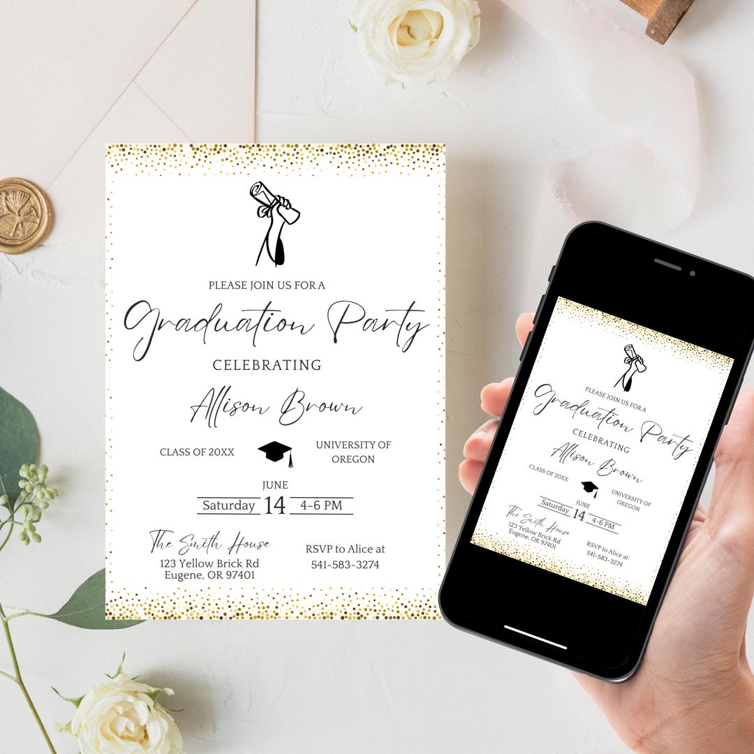 Generic Grad Invite Graduation Invitation, Grad Party Invitation, Grad Invite Printable ...