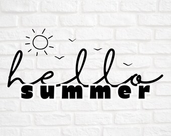 Hello Summer svg, Summer svg, Summer png, Beach svg, Svg Files For Cricut,Summer decor svg, Beach png, Summer cut file(svg/dxf/png/eps file)