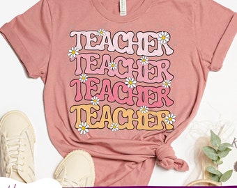 Retro Teacher Shirt png, Teacher png, Back to School png, Sublimation png, Vintage Teacher png, Teacher shirt designs png, Retro png