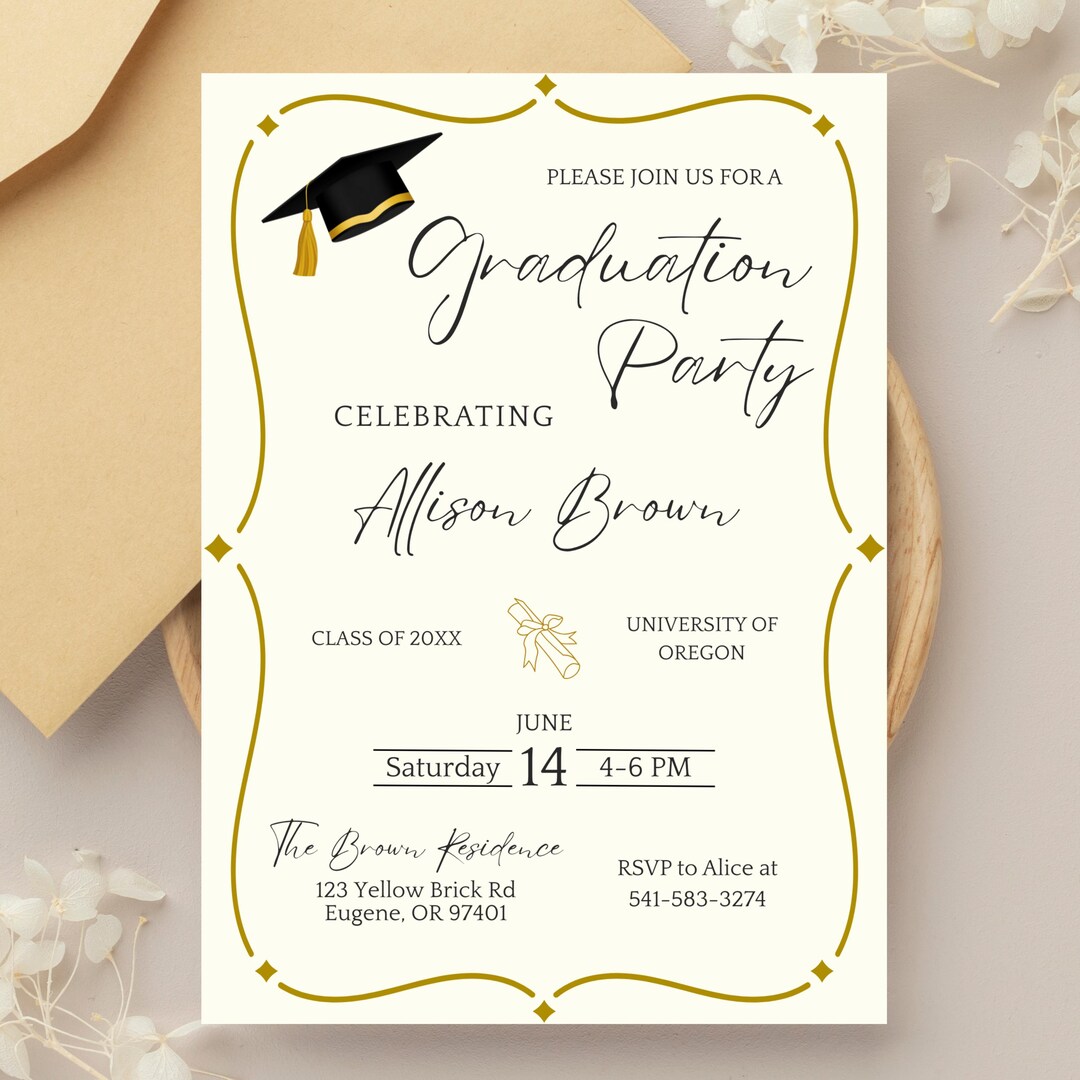 Generic Grad Invite Graduation Invitation, Grad Party Invitation, Grad Invite Printable ...