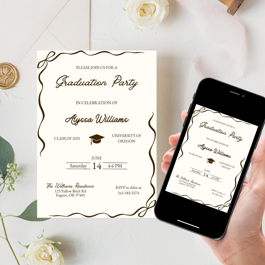 Generic Grad Invite Graduation Invitation, Grad Party Invitation, Grad Invite Printable ...