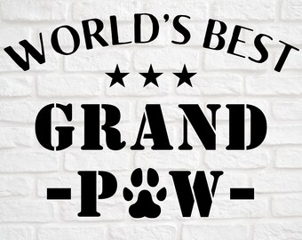 Worlds Best Grandpa svg, Grandpa svg, Grandpa gift, Paw Print svg, Pet Lovers png, Fathers Day svg, Fathers day gift (svg/dxf/png/eps files)