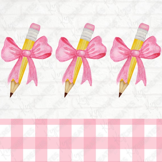 Pencils with Bows png, Back to School Digital Download, Girly School png, Back to School Girls PNG, Kids Back to School Design, cute bow png