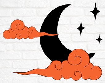 Cute Halloween SVG, Happy Halloween Svg, Halloween Vector, Moon svg, Clouds svg, Sparkle svg, Halloween Clip Art (svg/dxf/png/eps files)