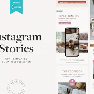 Olivia-Rose Instagram Stories Canva Templates // Canva Stories, Canva Template, Canva Instagram // Reels // Conteúdo
