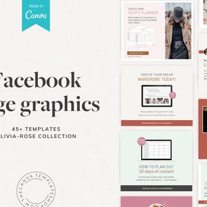 The Olivia-Rose Facebook Page Canva Templates // Facebook Event // Covers // Community Graphics
