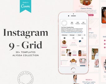 Alyssa 9-Grid Instagram Canva Templates
