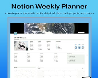 Notion Template Minimalist Daily, Weekly, Monthly, Yearly Planner - Etsy