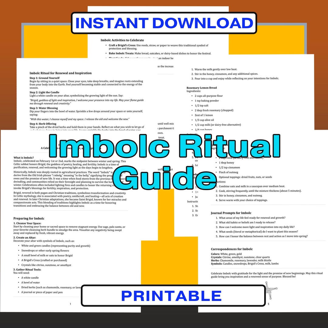 Imbolc Ritual Guide - Printable PDF - Etsy