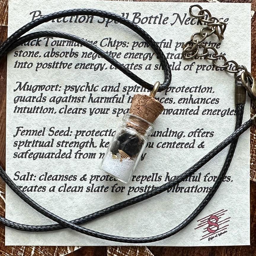 Protection Spell Bottle Necklace