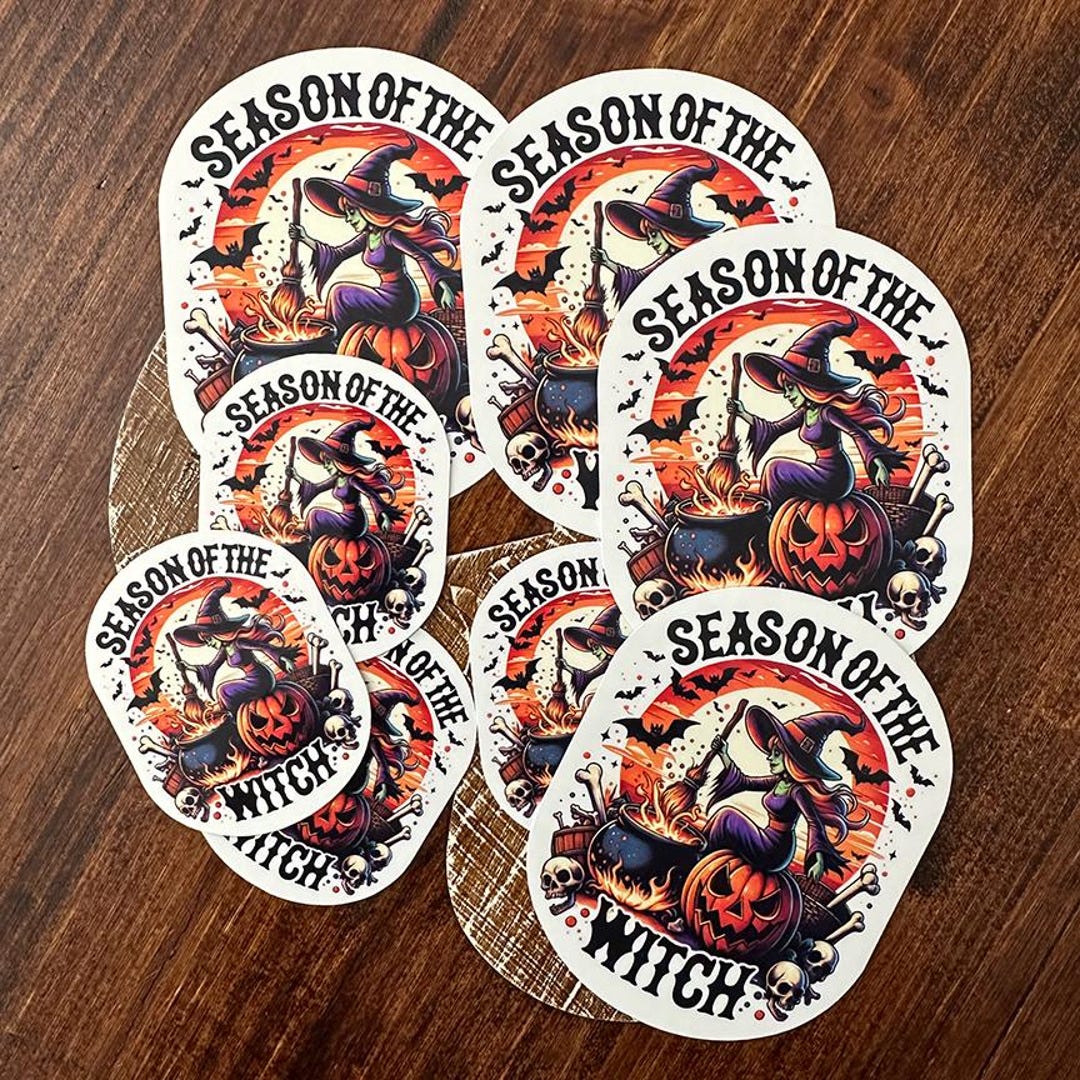 Witch of the Season Sticker | Autumn Witch Art - Etsy
