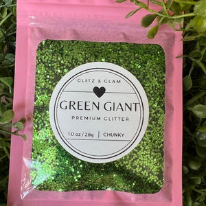 Green Giant - Chunky Glitter - Crafts - Snowglobe Glitter - Glitter For Tumblers - Glitter For Resin - Nail Art - Makeup - Epoxy