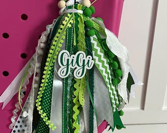Custom Ribbon Bag Charm | Bogg Bag Charm | Team Gift | Ribbon Tassel | Bag Charm | Sports Mom | Personalized | GiGi | Grammie | Nana