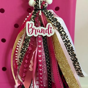 Custom Ribbon Bag Charm | Bogg Bag Charm | Sports Team Gift | Ribbon Tassel | Bag Charm | Sports Mom | Personalized | Mom | Bruh | Mommy