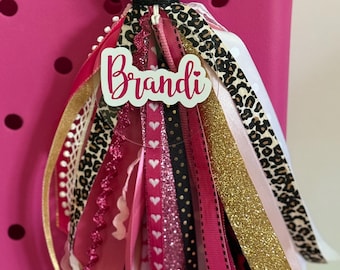 Custom Ribbon Bag Charm | Bogg Bag Charm | Sports Team Gift | Ribbon Tassel | Bag Charm | Sports Mom | Personalized | Mom | Bruh | Mommy