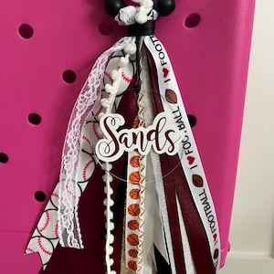 Custom Ribbon Bag Charm | Bogg Bag Charm | Sports Team Gift | Ribbon Tassel | Bag Charm | Gift For Her | Personalized | Mom | Sports Bag Tag