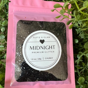 Midnight - Chunky Glitter -Crafts - Snowglobe Glitter - Glitter For Tumblers - Glitter For Resin - Nail Art - Makeup - Epoxy