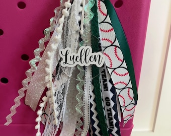 Custom Ribbon Bag Charm | Bogg Bag Charm | Sports Team Gift | Ribbon Tassel | Bag Charm | Gift For Her | Personalized | Mom | Sports Bag Tag