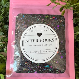 After Hours - Holographic Chunky Glitter - Crafts - Snowglobe Glitter - Glitter For Tumblers - Glitter For Resin - Nail Art - Makeup - Epoxy