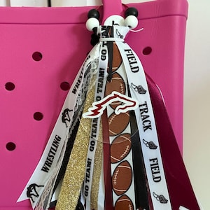 Custom Ribbon Bag Charm | Bogg Bag Charm | Sports Team Gift | Ribbon Tassel | Bag Charm | Dog Mom | Personalized | Mommy | Sports Bag Tag