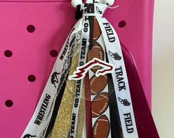 Custom Ribbon Bag Charm | Bogg Bag Charm | Sports Team Gift | Ribbon Tassel | Bag Charm | Dog Mom | Personalized | Mommy | Sports Bag Tag