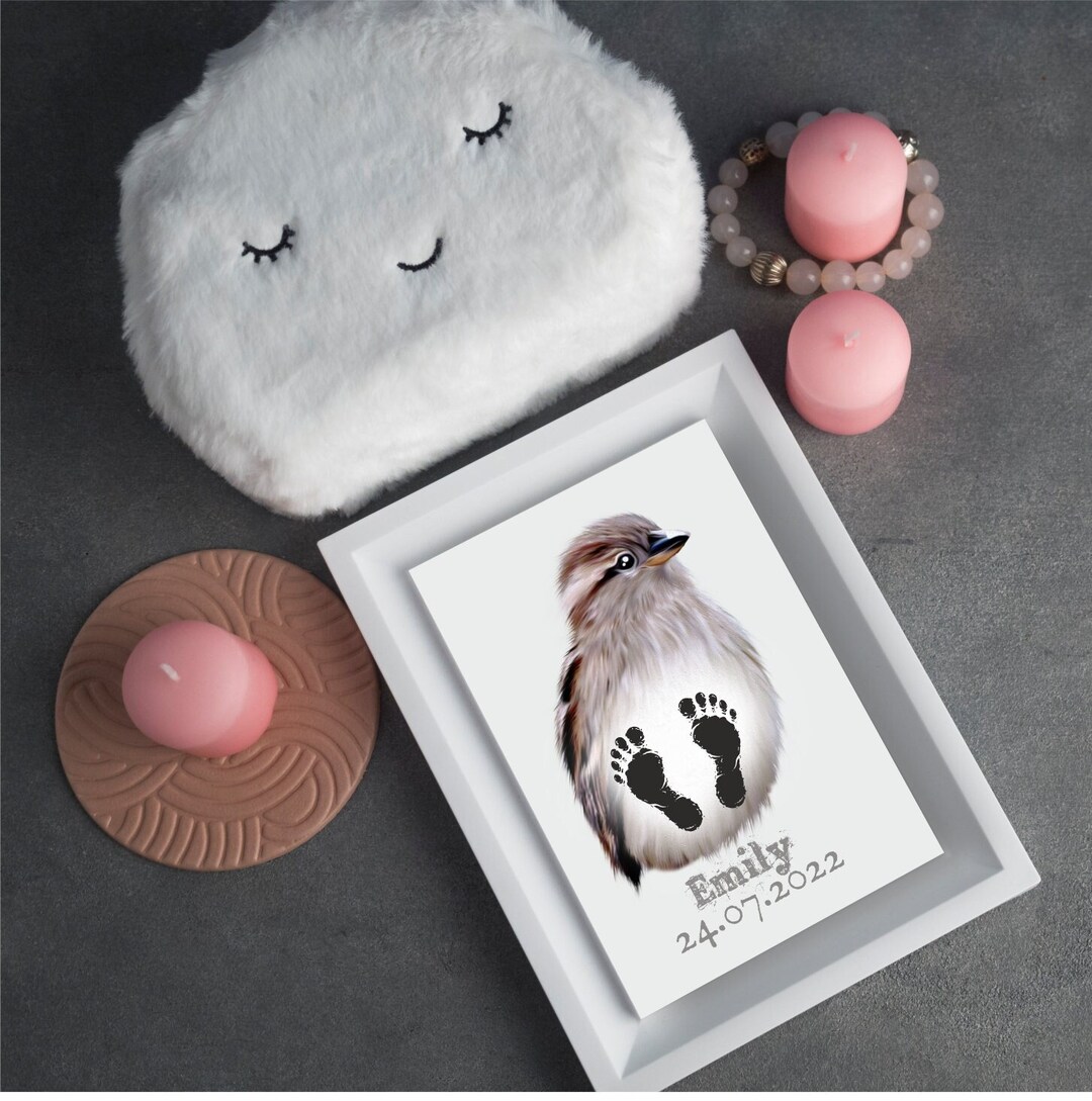Personalised Footprint Bird Newborn Footprint Baby Footprint Etsy