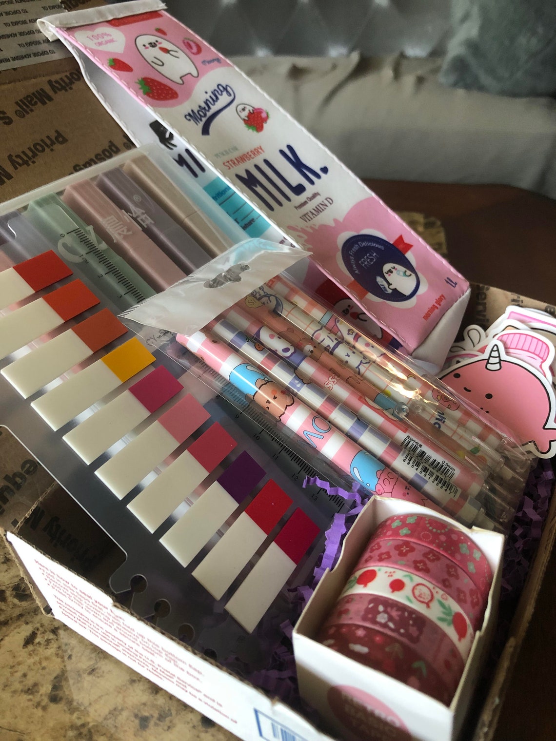 Mini Pink/light Academia Aesthetic Stationery Set Etsy