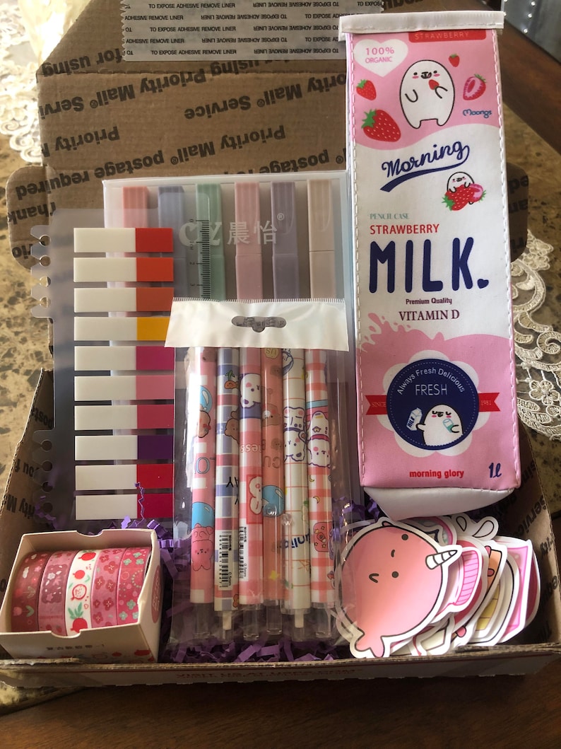 Mini Pink/light Academia Aesthetic Stationery Set Etsy