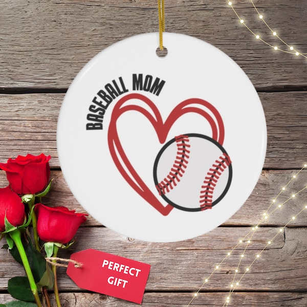 Baseball mom ornament, Gift for mom, Baseball mom gift, Baseball Keepsake, Baseball mom heart