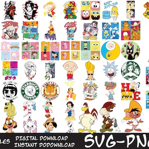 59 Random Cartoon SVG bundle, Cartoon tshirt bundle,Comic PNG files, Digital instant Download, Cute cartoon SVG, Funny cartoon svg