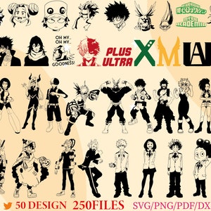 Entdecke unser Anime Bundle SVG mit 50 einzigartigen Designs! Sofortiger Download, Anime Silhouette, Manga SVGs und mehr. Anime Charaktere، Anime png