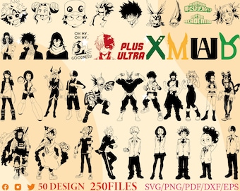 ¡Explore nuestro Anime Bundle SVG con 50 diseños únicos! Descarga al instante, silueta de anime, SVG de manga y más. Personajes de anime, Anime png
