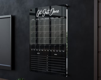 Acrylic Calendar for home office | Monthly calendar printable | Family wall calendar| Large wall calendar | command center wall organizer